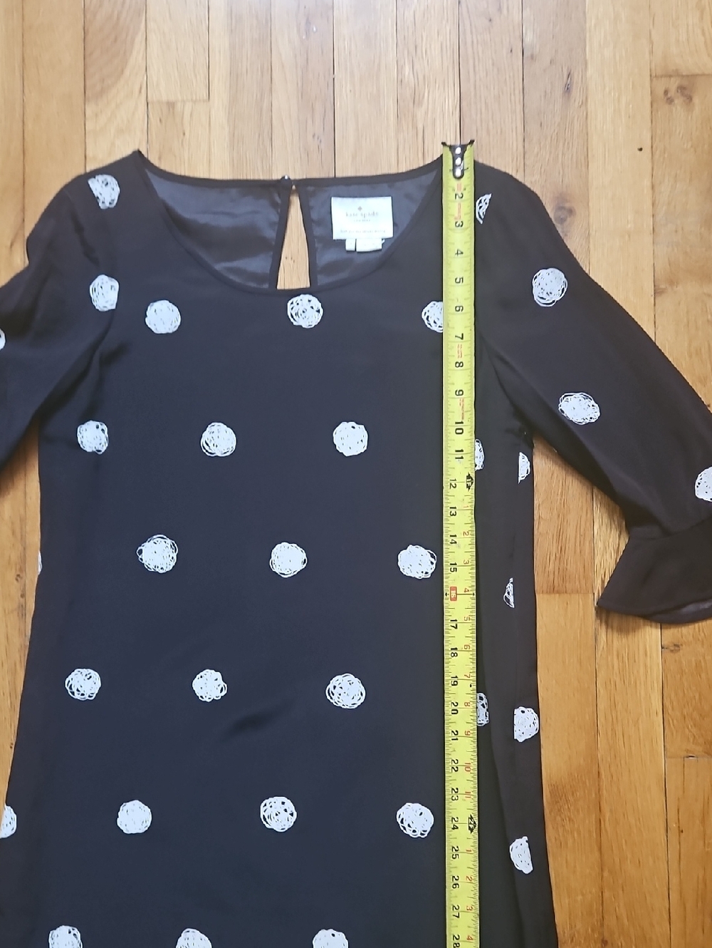 Kate Spade Silk  Black Polka Dot Dress Size 4 - Picture 9 of 13